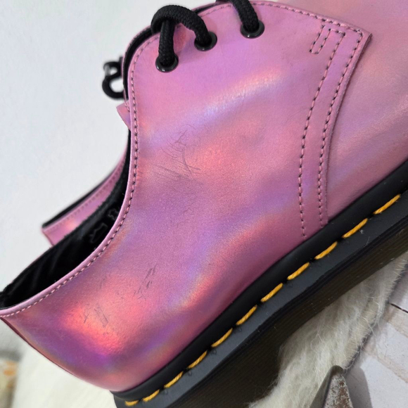 Dr. Martens 1461 Iced Metallic Mallow Pink Oxford shoes lace up iridescent 7 NEW - Picture 7 of 10